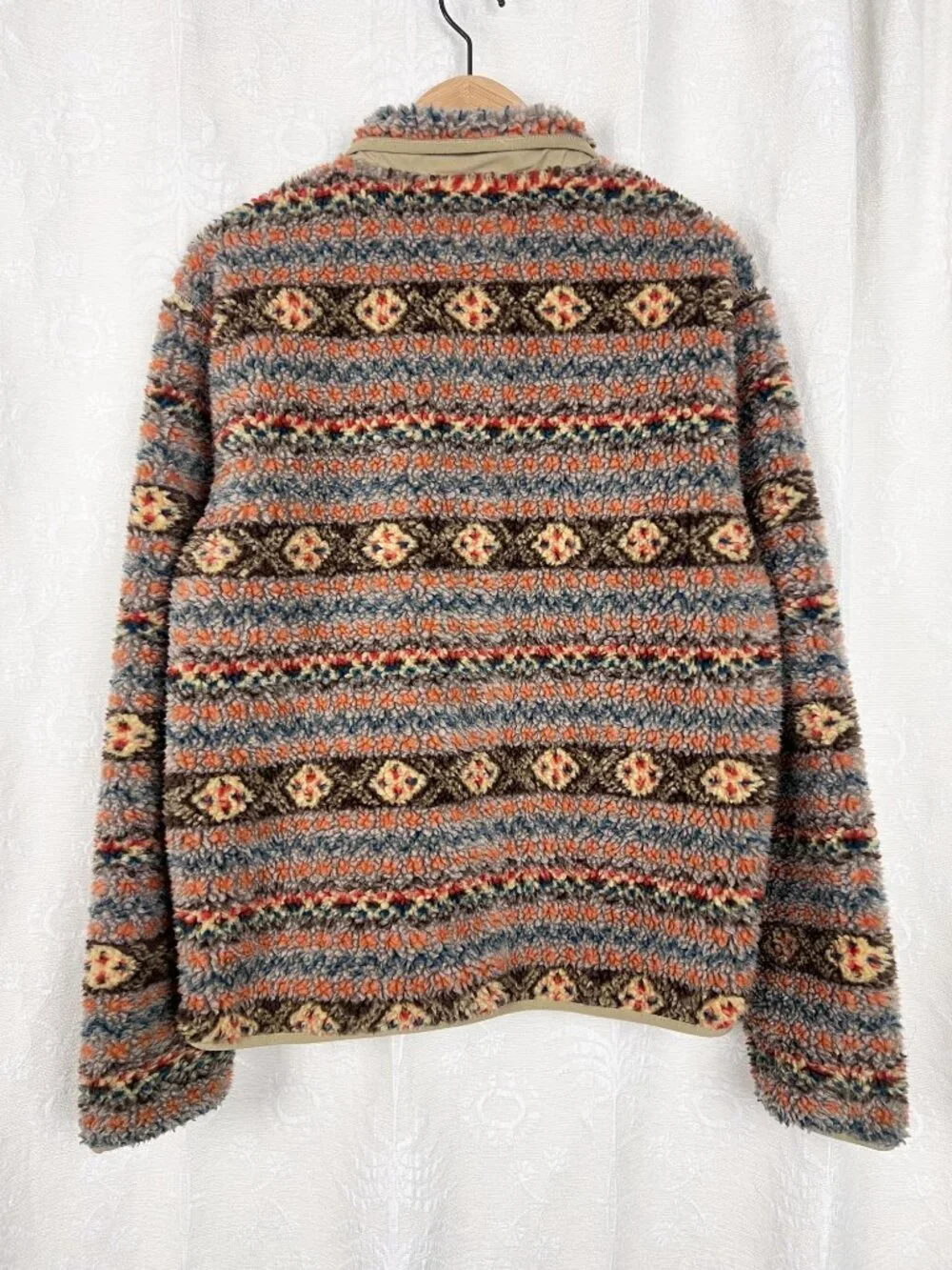 J. Crew Nordic Fair Isle Sherpa Fleece Half-zip Pullover men's S women's M/L